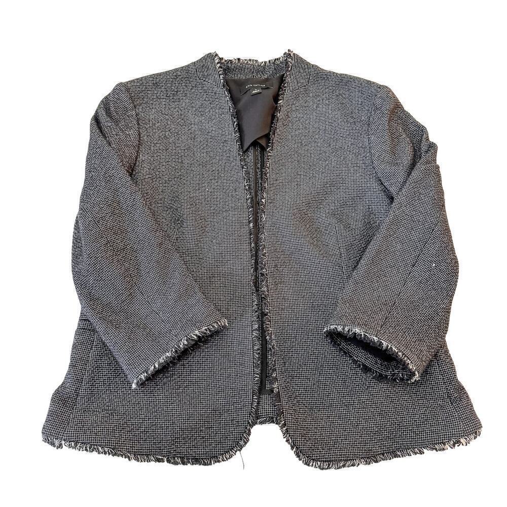Ann Taylor Fringed Hem Open Tweed Blazer NWOT SZ12